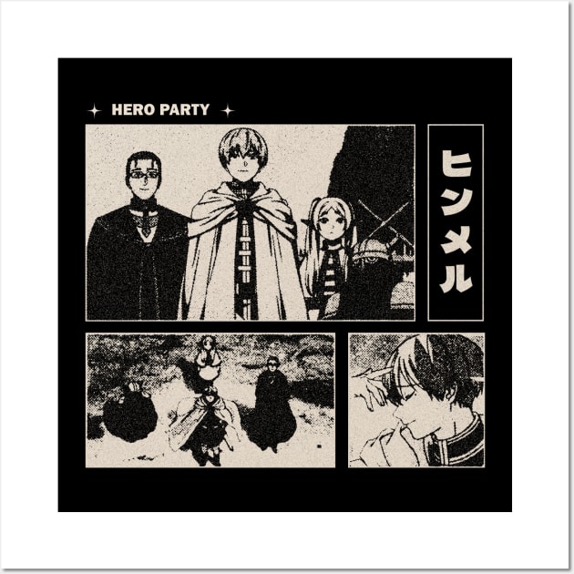 Hero Party Gloomy Halftone Fanart Design Wall Art by Gloomeeey